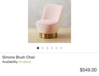 CB2 Simone Mink Faux Mohair Blush Chairs (a Set)