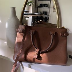 Burberry Check Leather Tote