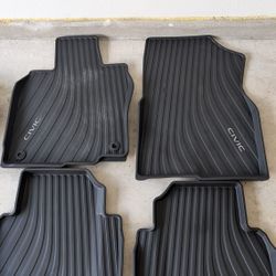 OEM Honda Civic 2022-2026 Sedan All Weather Mats Including Cargo Tray
