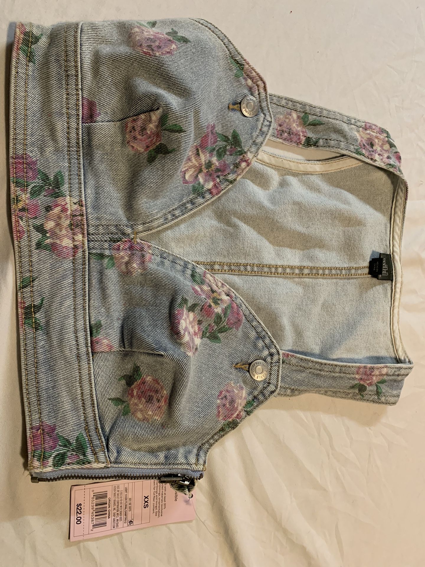 Floral Denim Crop Top
