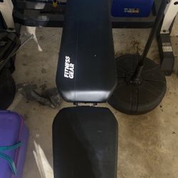 Fitness Gear Bench And Barbell W Weights