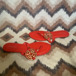 Fashion Women's Flat Sandal MAIN Limit-24 Red size 10