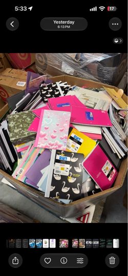 pallet of brand-new school supplies
