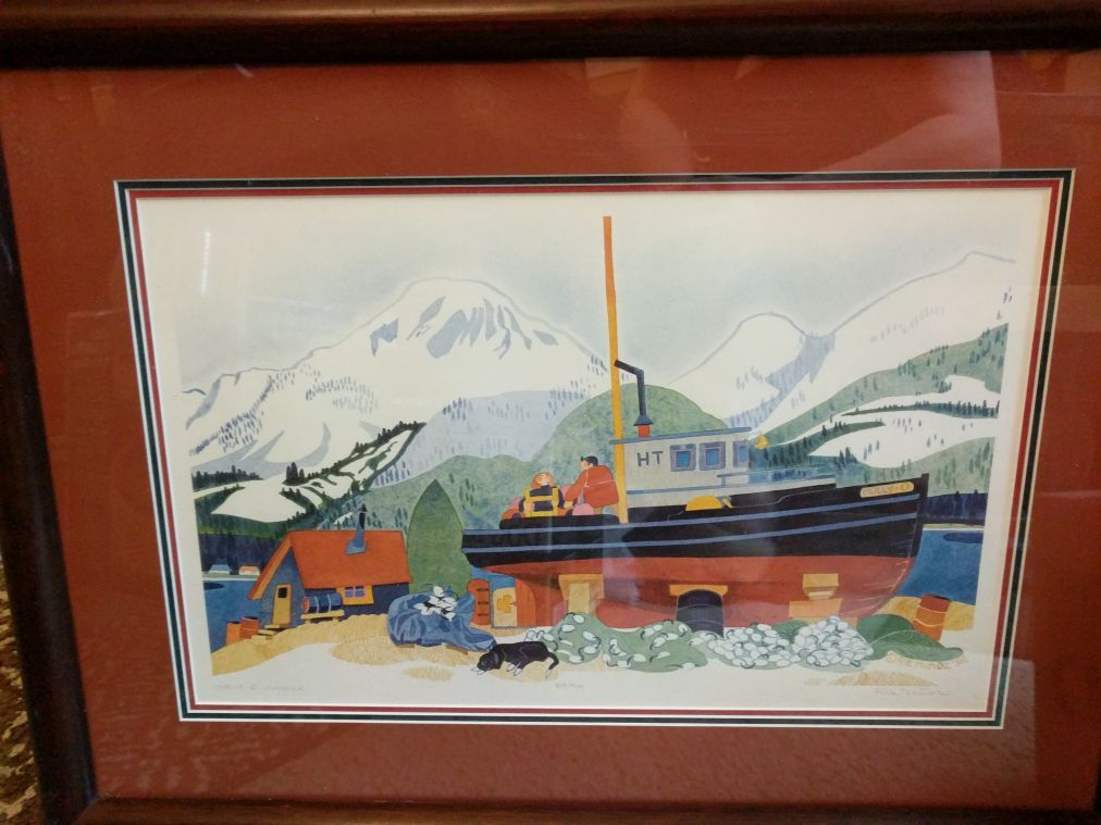 Alaska Rie Munoz Molly-O-Juneau Signed Print 309/950 Framed in Glass