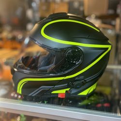 New Matte Black And Neon Dot Bluetooth Motorcycle Helmet $200