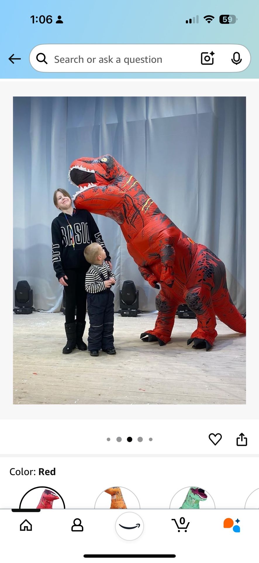 Inflatable Dinosaur Costume Adult, Fancy Halloween Blow up T-Rex Costume Full Body dinosaur T-Rex