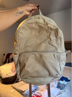 Tan lululemon school bag