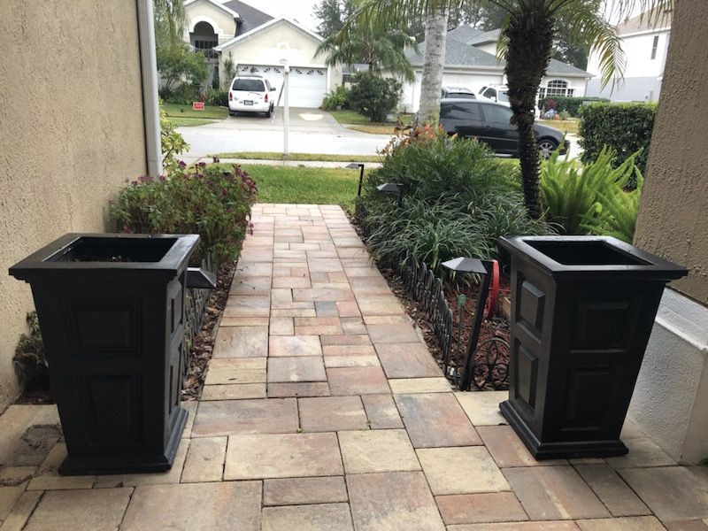 (2) Mayne Wyndham Self Watering Planters 24” tall x 15.5” top x 12” bottom