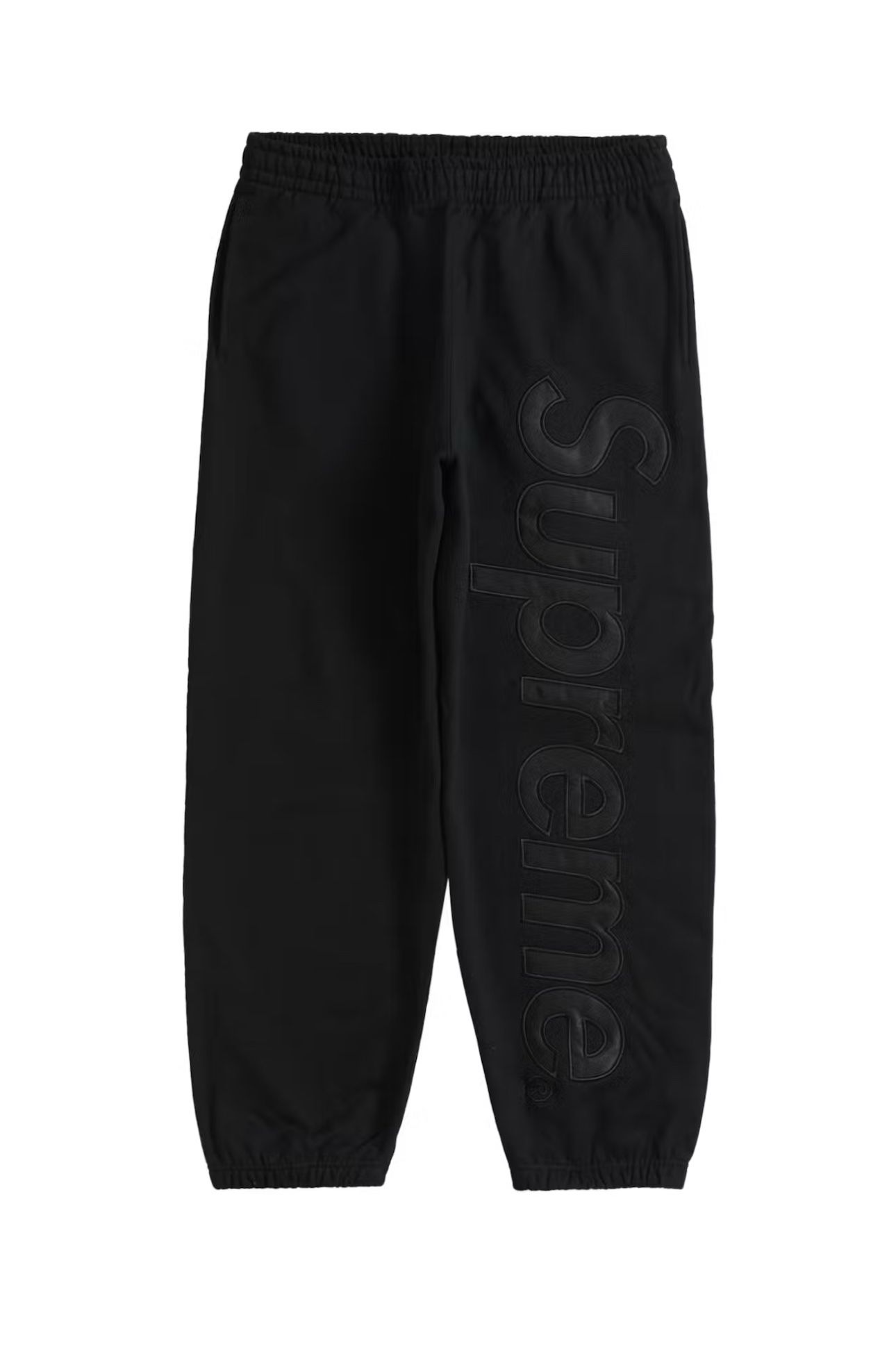 Supreme Satin Appliqué Sweatpants (FW23) Black Size XXL