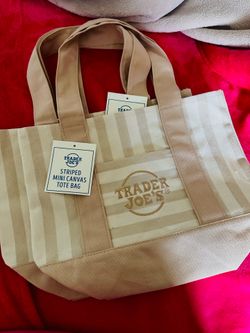 Tan Trader Joe’s tote bags