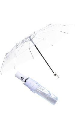 Clear Bubble Umbrella, Automatic Open/Close Transparent Travel Dome Umbrella for Women, Girls & Kids - Rainy & Windy Weather