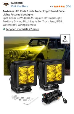 Auxbeam 2-Pack Amber LED Offroad Cube Lights