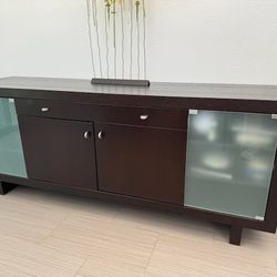 Wood And Glass Sideboard