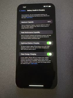Apple iPhone 13 Pro Max 256GB - Silver/White (Factory Unlocked) 94% Battery EUC!