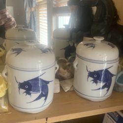 Two Decorative Porcelain Jars 