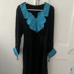 Afghani Black And Blue Shalwar Kameez 