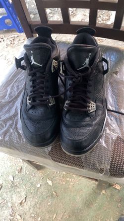 Air Jordan 4 Black Leather Sneakers