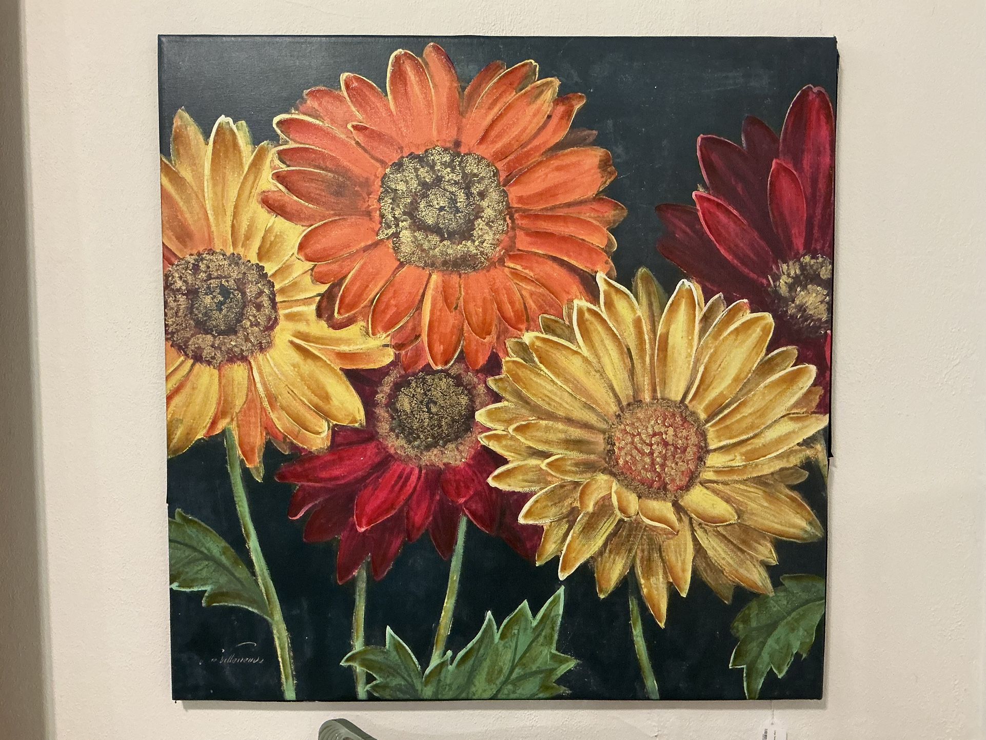 Large Floral Canvas Art