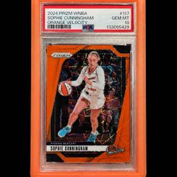 2024 Panini Prizm WNBA Sophie Cunningham Orange Velocity #117 PSA 10 Gem Mint