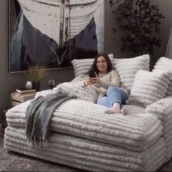 New White Or Black Ashley Brand Super Comfy Oversized Corduroy Chaise Lounge Sofa Chair Couch With Cup Holders 