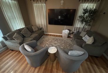4-Piece Living Room Furniture Set - Sofa, Loveseat, and 2 Swivel Chairs