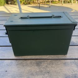 metal ammunition can. 