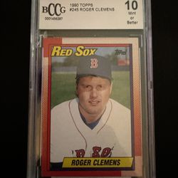 1990 Topps Roger Clemens Becket Graded 10 Baseball Card