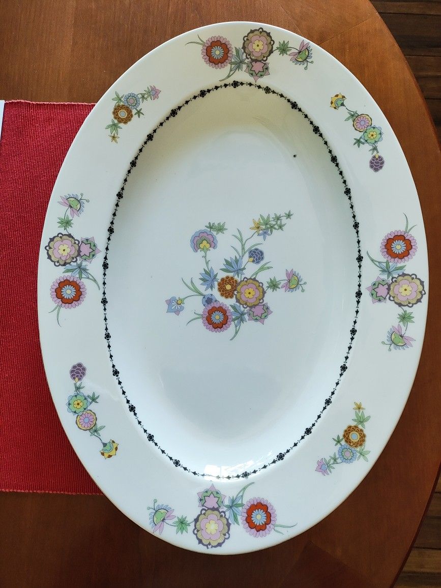 Phoenix China Large Sering Platter Made In Czechoslovakia.