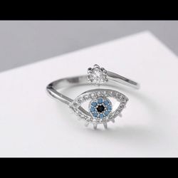 Sterling Silver Evil Eye Ring