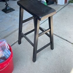 Set Of 3 Solid Wood Bar Stools