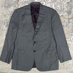 Hickey Freeman Blazer Men's 44R Loro Piana Tasmanian Super 150's Wool Grey 