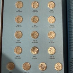 1(contact info removed) PDS Complete Roosevelt Silver Dime Set Album + 2 Coins /50 Total 