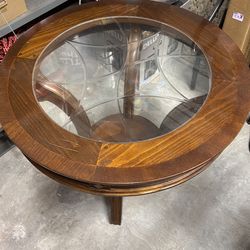 Glass inset cherry table