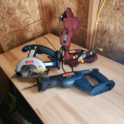 Circular Saw, Sawzall And Chain Sharpener Combo No Batteries 