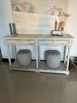 White Wash Console Table