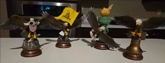 4 new Bradford exchange Eagle freedom sculptures