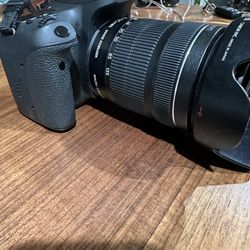 Canon EOS Rebel T6i Camera and Electronic Flash. Canon EOS Rebel T6i with Canon EW-73B 18-135mm