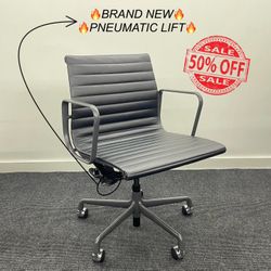 🔥100% AUTHENTIC🔥BRAND NEW HERMAN MILLER EAMES ALUMINUM GROUP MANAGEMENT CHAIR! PNEUMATIC LIFT! MANY AVAILABLE! 🔥BLACK LEATHER🔥