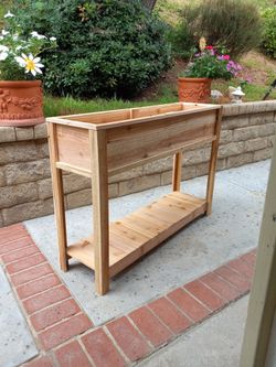 Cedar Raised Garden Bed with Storage Shelf
