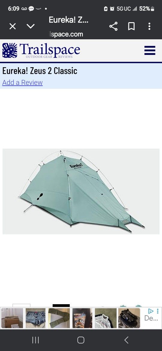 Eureka. Backpacking Tent. 3. 5. Lbs