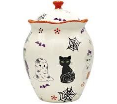 Temp-tations by Tara Boofetti Halloween Ghost Cookie Jar or Canister Jar Temptations   Store your treats in spooky style with this Temp-tations by Tar