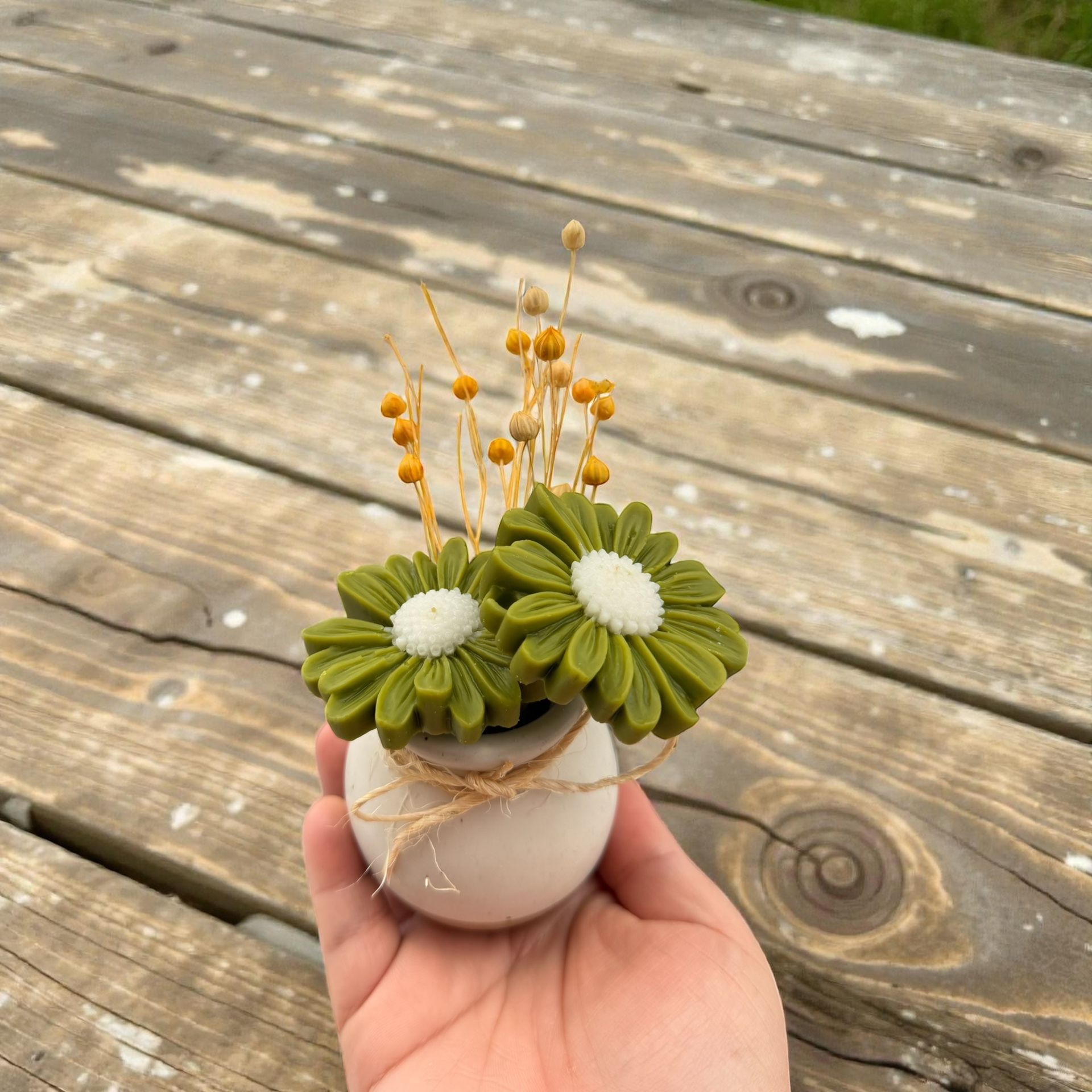 Soy & Coconut Wax Flower Candle Decor