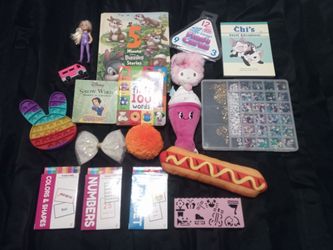 Kids lot of books, beads, toys, etc.