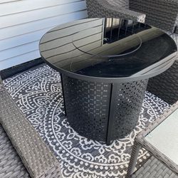 Black Glass Fire Table 