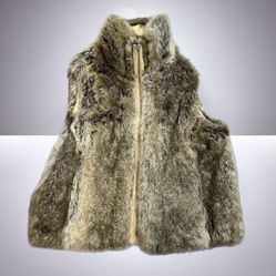 Weatherproof Garment Company Vest Womens Size L Large Reversible Faux Fur.