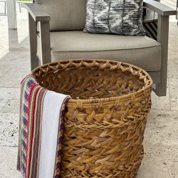 X-Large Woven Bamboo and Rattan Floor Storage Basket