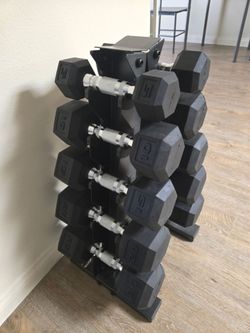 150lbs Dumbbell Set with Rack