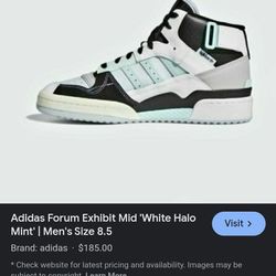 Adidas  Forum Exhibit Mid White Halo  Mint Mens Size 9