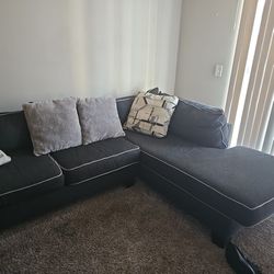 Navy Blue L Sectional Couch