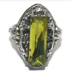 Stainless Steel LG Green Rhinestone 